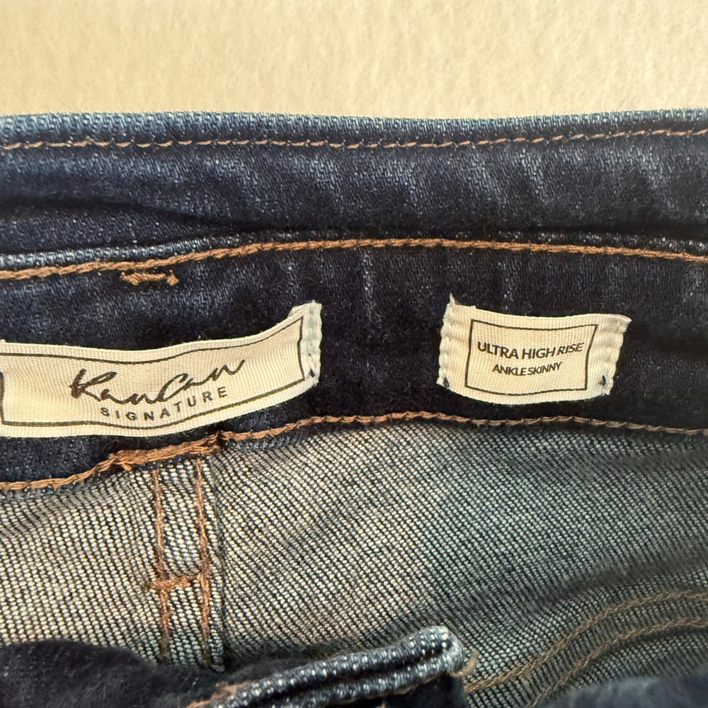 KanCan Signature Ankle Skinny Jeans Womens 25 Dark Wash Blue VBK1853A - Picture 3 of 9